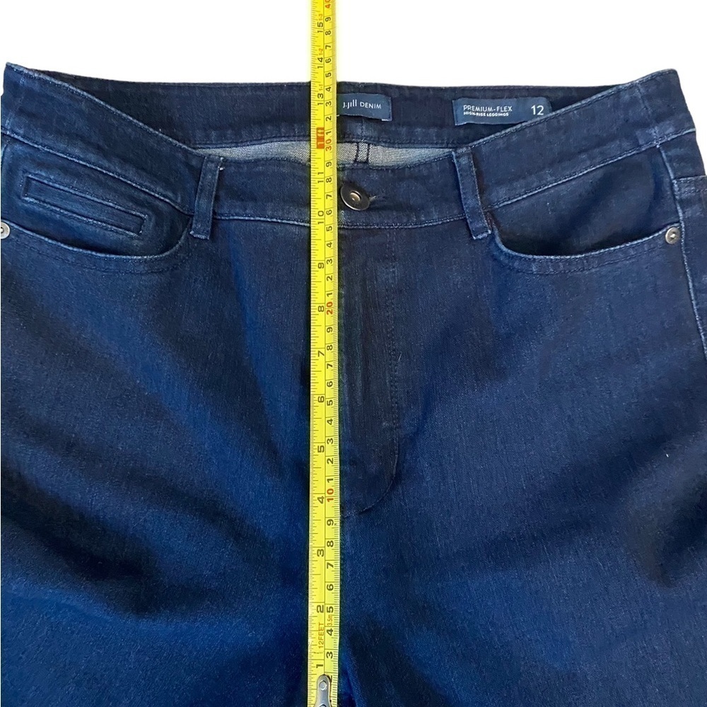 𝅺j Jill Denim Premium Flex High Rise Jeffings Size 12 Dark Wash - Picture 7 of 8